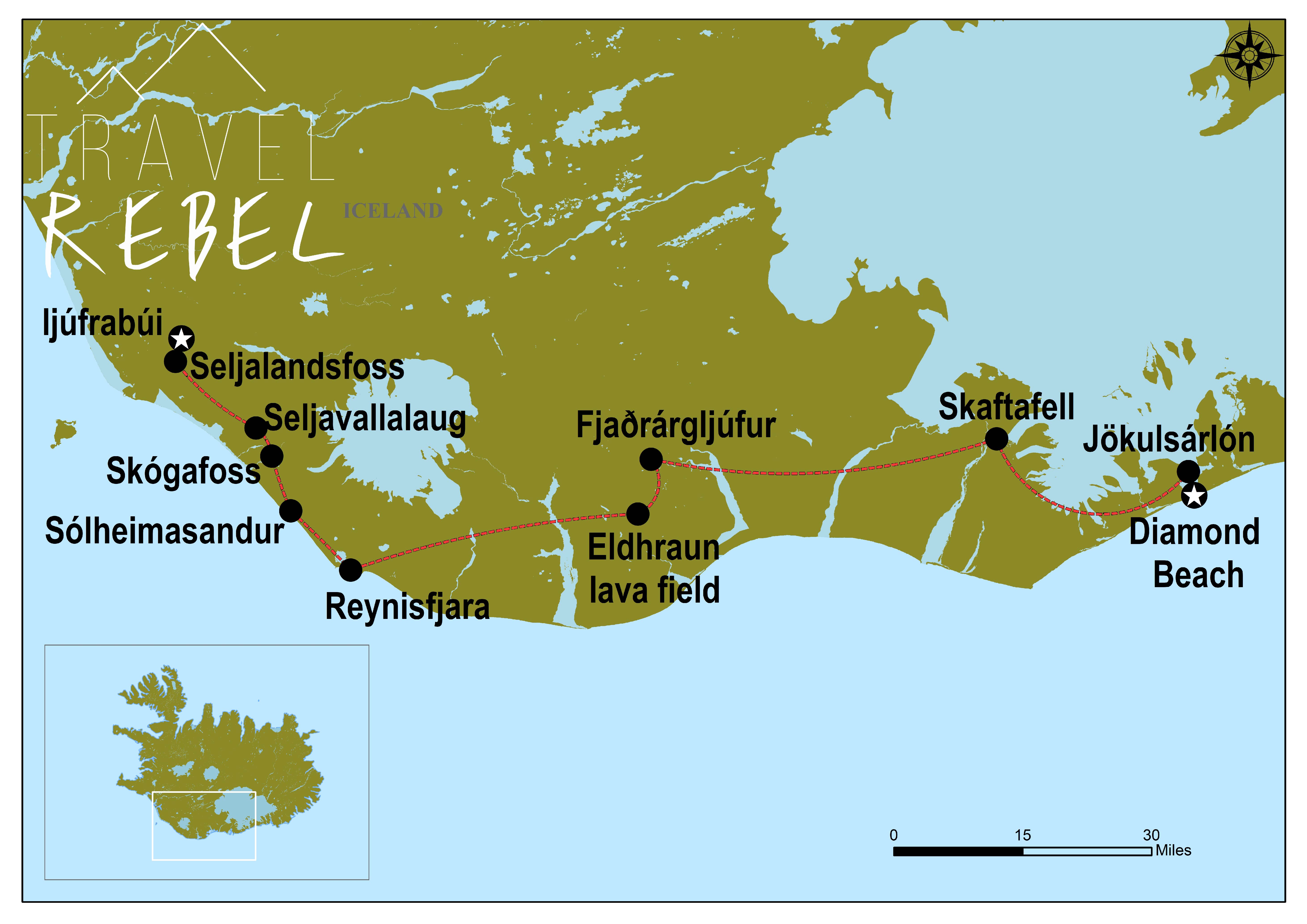 Roadmap South Iceland