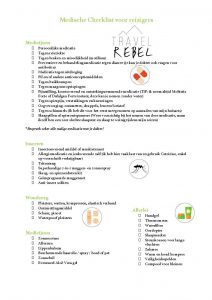 Medische checklist avontuurlijk reizen