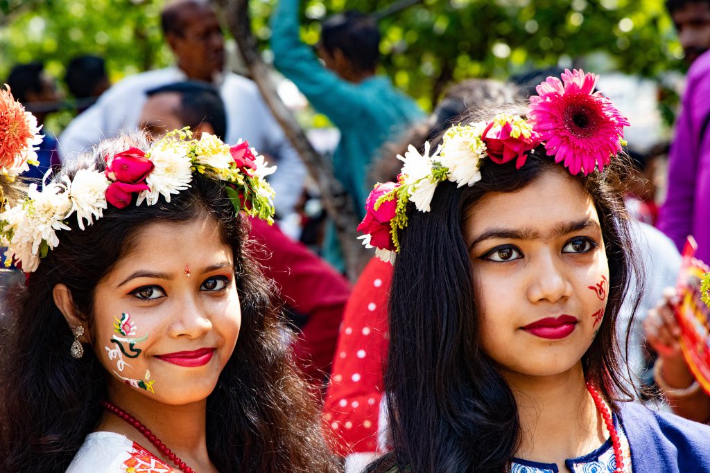 Warm welcome by friendly locals during Bengali New Year in Dhaka, the capital of Bangladesh