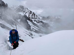 Hiking in the snow in Kyrgystan